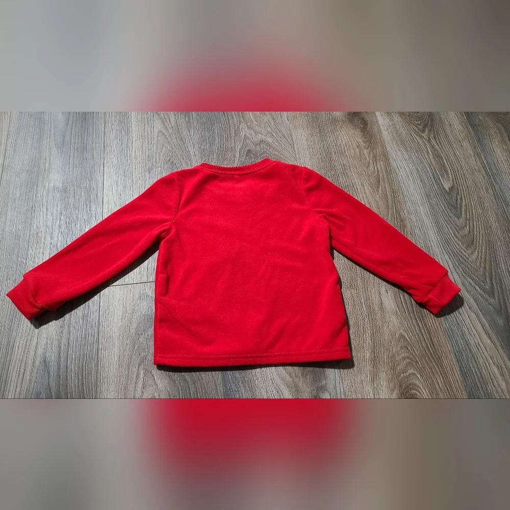 Carter's red fleece reindeer long sleeved shirt size 3t‎